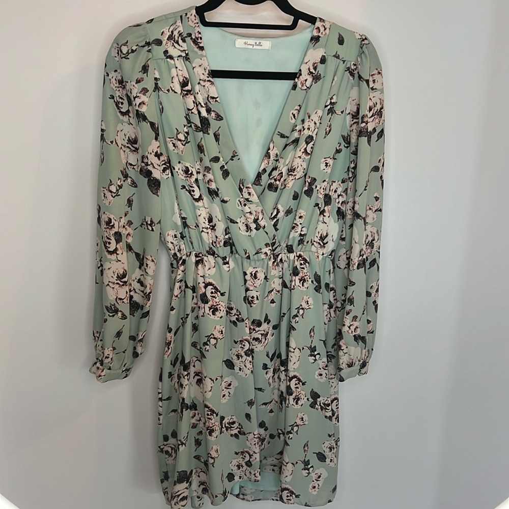 Mint Green Floral Dress